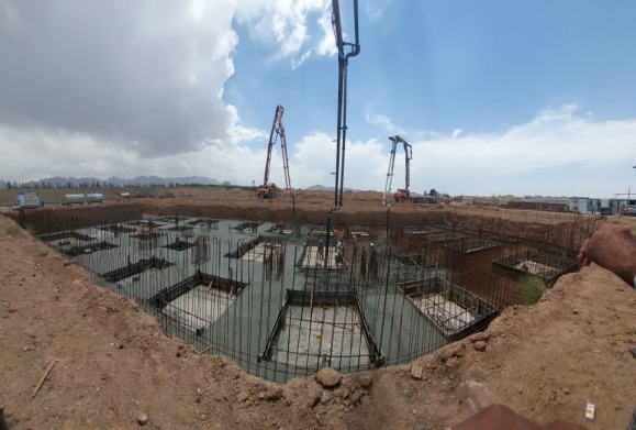 بتن ریزی ساختمان نظام مهندسی استان یزد به متراژ 850مترمکعب در طول یک روز